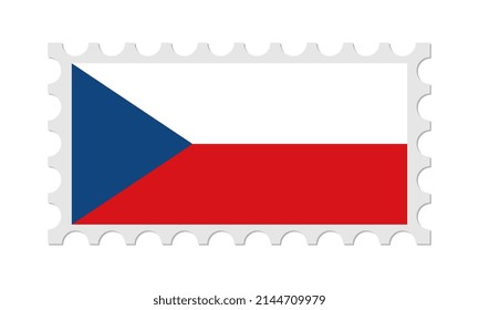Estampilla De La República Checa Con Sombra. Ilustración vectorial.