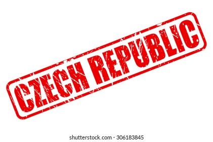 CZECH REPUBLIC red stamp text on white