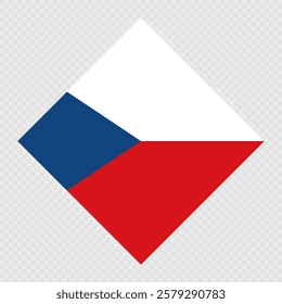 Czech Republic rhombus flag. Vector illustration.