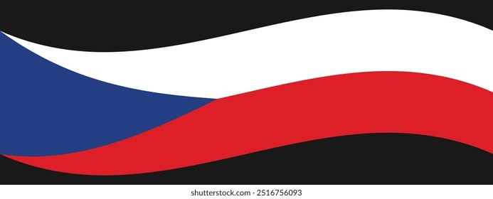 Czech Republic ribbon flag background. Vector illustration