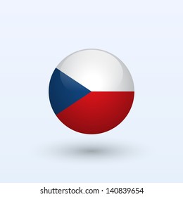 Czech Republic round flag. Vector illustration.
