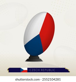 Czech Republic Rugby Ball on Rugby Kicking Tees with Modern Design. Illustration perfect for sports, national pride, and rugby-related projects.