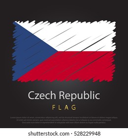 Czech Republic scribbled flag. hand drawn lines in Vector Format on Gray Background. Vector illustration eps 10.