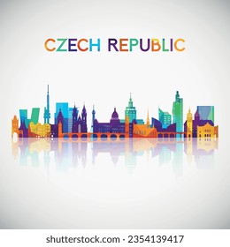 Czech Republic skyline silhouette in colorful geometric style. Symbol for your design. Vector illustration.