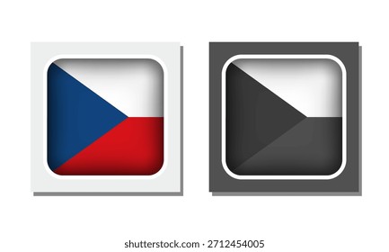 Czech Republic Square Rounded Flag Icon
