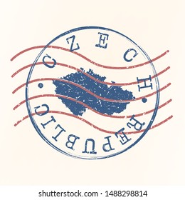 Czech Republic Stamp Postal. Map Silhouette Seal. Passport Round Design. Vector Icon. Design Retro Travel.