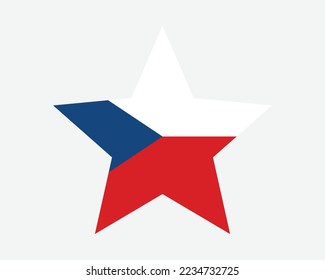 Czech Republic Star Flag. Czechia Star Shape Flag. Bohemia Country National Banner Icon Symbol Vector 2D Flat Artwork Graphic Illustration svg