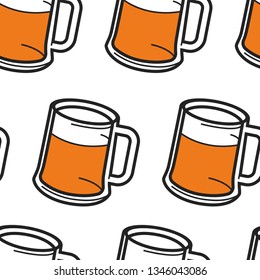 República Checa símbolo cerveja em caneca com espuma álcool bebida sem emenda padrão vetor lúpulo e cevada ingredientes bebida sem fim textura cervejaria artesanato produto refrescante papel de parede impressão cerveja