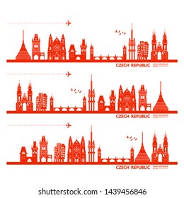 Czech Republic travel destination grand vector illustration.