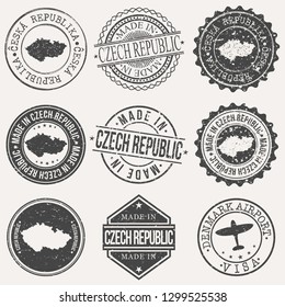 Czech Republic Travel Stamp Made In Product Stamp Logo Icon Symbol Design Insignia.