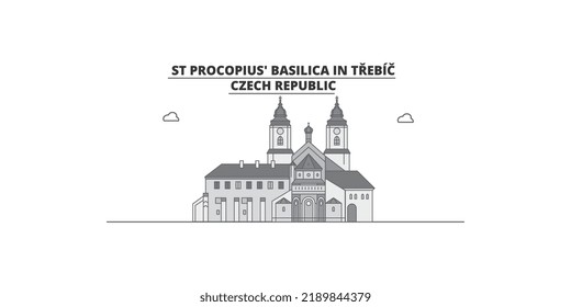 Czech Republic, Trebic city skyline isolated vector illustration, icons