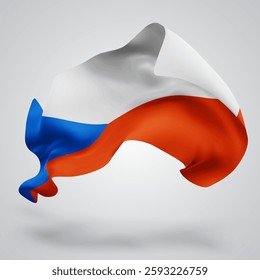 Czech Republic, vector 3d flag with waves on a white background