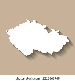 Silueta de mapa de país vector de la República Checa