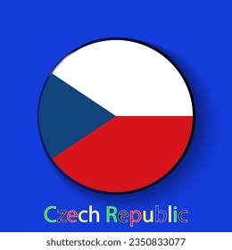 Czech Republic vector flag. Football europe 2024 tournament championship. Round badges of the country in the actual championship colors.