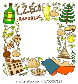 Czech Republic. Vector icons and symbols. Image for banners, posters, background.