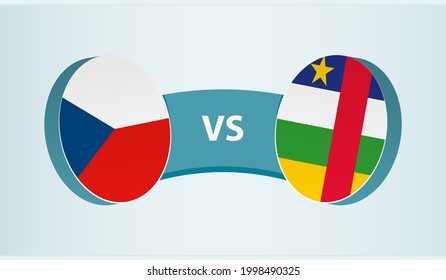 Czech Republic versus Central African Republic, team sports competition concept. Round flag of countries.