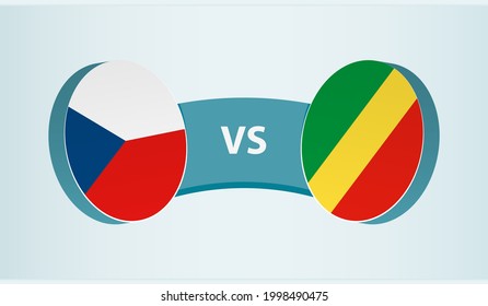 República Checa versus Congo, concepto de competencia deportiva de equipo. Bandera redonda de países.