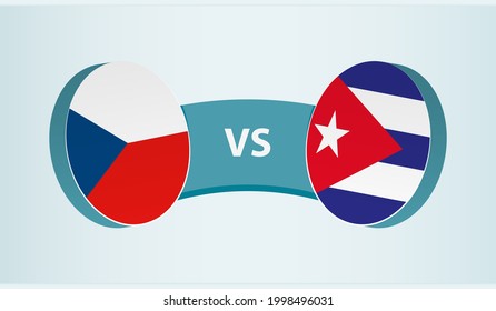 República Checa versus Cuba, concepto de competición deportiva de equipo. Bandera redonda de países.
