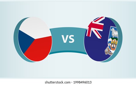 Czech Republic versus Falkland Islands, team sports competition concept. Round flag of countries.