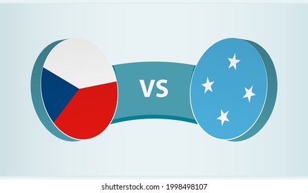 Czech Republic versus Micronesia, team sports competition concept. Round flag of countries.