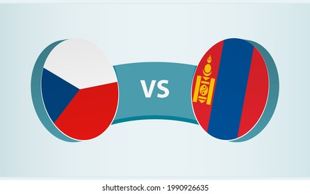 República Checa contra Mongolia, concepto de competición deportiva de equipo. Bandera redonda de países.