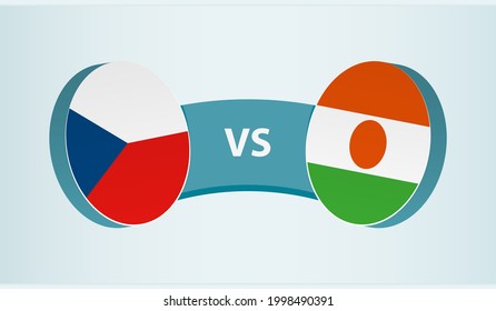 Czech Republic versus Niger, team sports competition concept. Round flag of countries.