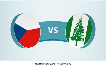 Czech Republic versus Norfolk Island, team sports competition concept. Round flag of countries.