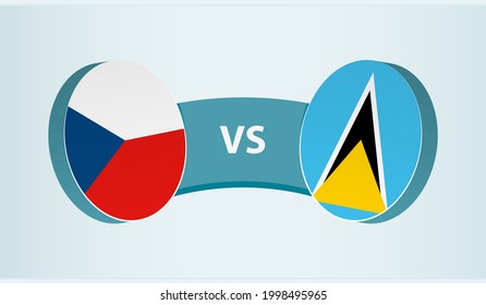 Czech Republic versus Saint Lucia, team sports competition concept. Round flag of countries.