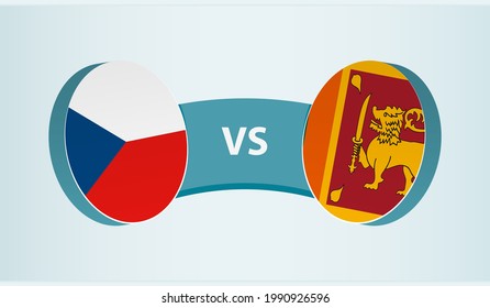 Tschechische Republik gegen Sri Lanka, Team-Sport-Wettbewerb Konzept. Länderflagge.