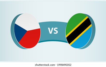 Czech Republic versus Tanzania, team sports competition concept. Round flag of countries.