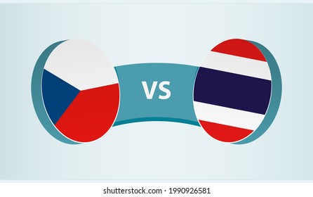 Czech Republic versus Thailand, team sports competition concept. Round flag of countries.