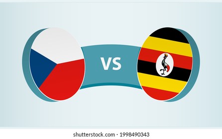 Tschechische Republik gegen Uganda, Team-Sport-Wettbewerb Konzept. Länderflagge.