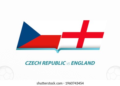 Czech Republic vs England in European Football Competition, Group D. Versus icon on Football background. Sport vector icon.