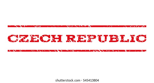 Czech Republic watermark stamp. Text caption between horizontal parallel lines with grunge design style. Rubber seal stamp with unclean texture.