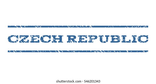 Czech Republic watermark stamp. Text caption between horizontal parallel lines with grunge design style. Rubber seal stamp with scratched texture.