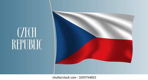 Czech republic waving flag vector illustration. Iconic design element  as a national Czech symbol 