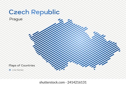 	
Czech Respublic Map in a Line Pattern. Stylized simple vector map