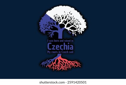 Czech roots and symbolism: a tree with the Czech flag, embodying national pride and love for nature	