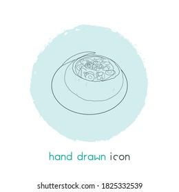 Czech soup in bread icon line element. Vector illustration of czech soup in bread icon line isolated on clean background for your web mobile app logo design.