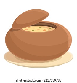 Czech soup icon cartoon vector. Landmark republic. Travel country