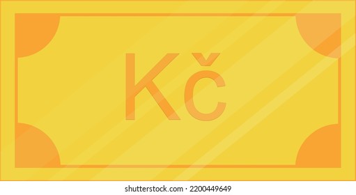 Czech vector hand drawn flag, Czech koruna,Euro 