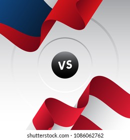 Czech vs Austria. Ice hockey championship 2018. Vector illustration.