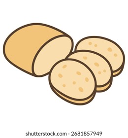 Chequia Bread Dumplings diseño de Plantilla de Ilustración vectorial de color plano