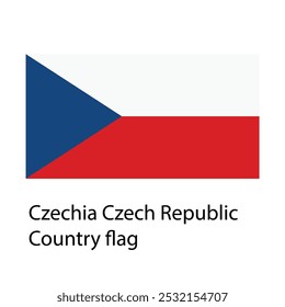 Czechia Czech Republic Country flag hand drawing illustration vector based drawing