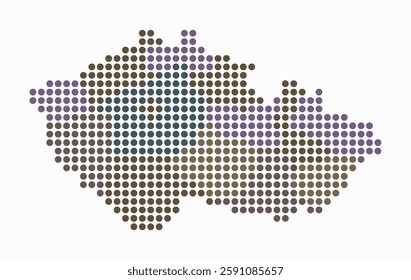 Czechia dotted map. Digital style map of the country on white background. Czechia shape with circle dots. Colored dots style. Large size circles. Classy vector illustration.
