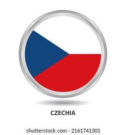 Czechia flag badge icon, button, vector series