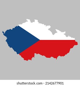 Bandera checa dentro del mapa de la República Checa bordea la ilustración vectorial 