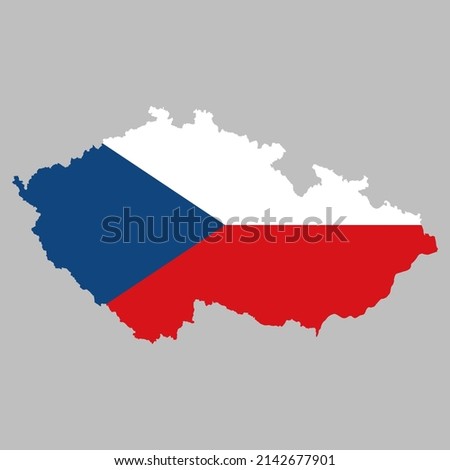 Czechia flag inside the Czech Republic map borders vector illustration 