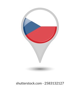 
czechia flag pin vector design