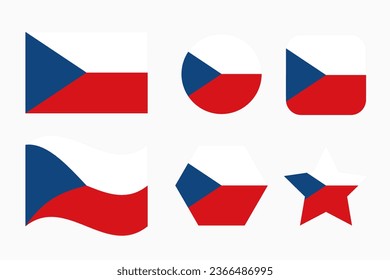 Czechia flag simple illustration for independence day or election